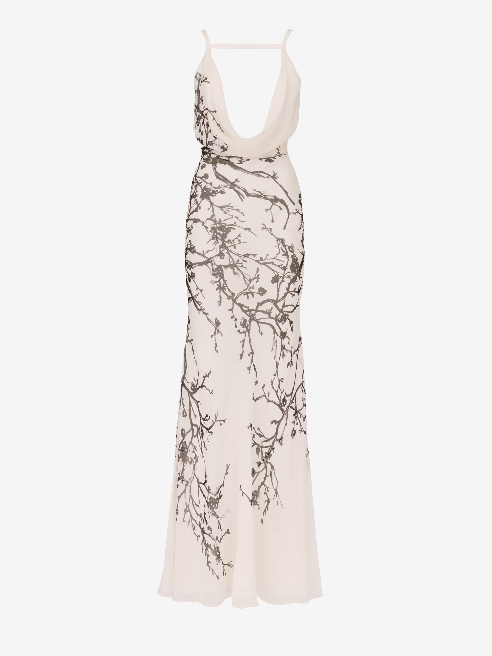 white dress printed